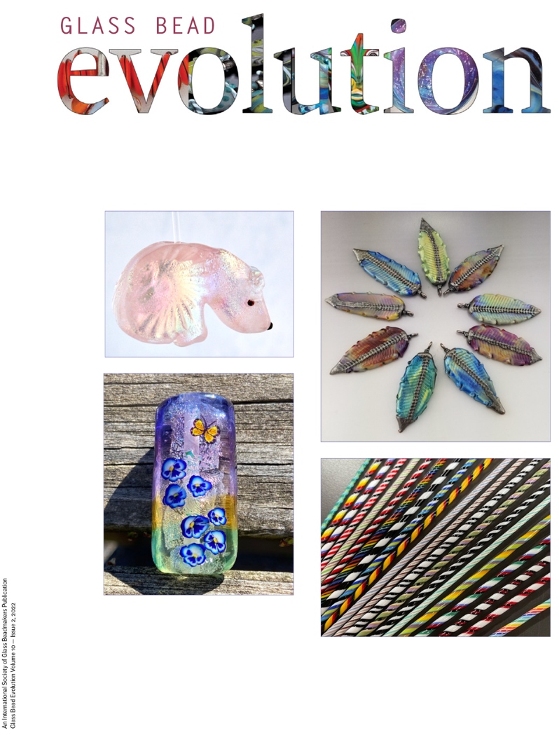 Product Description: ISGB's Premier Publication</br></br>Glass Bead Evolution</br></br>Volume 10, Issue 2</br></br>FREE for ISGB members</br></br>Glass Bead Evolutionis a magazine created by beadmakers for beadmakers and is inclusive of other mediums.</br>Glass Bead Evolutionprovides its readership robust content that includes insight into artists' private worlds, tours of fascinating venues, tips and techniques for both glass and complementary mediums, a showcase of exquisite work, and reviews of tools, materials, tutorials, and books.</br></br>In This Issue: 10.2</br></br>Artis Spotlights:</br>Cindy Jenkins</br>Stephanie White – Commemorative Bead Artist</br>Special Features:</br>Getting Started on Instagram</br>Social Glass with Heather Behrendt</br>From the Road:</br>5000 Years in Beads</br>Discovery:</br>Colors of Clear</br>Hall Of Flame:</br>Tom Holland</br>Pro Tip:</br>Hands-Free Photos</br>Chapters:</br>Chapter Feature – Southeast Michigan Glass Act</br>Chapter Showcase – Beads inspired by Song Titles</br>Tutorials:</br>Bead Encasement Techniques</br>Cold-Build Twisties</br>Raking Glass on a Bead</br>Reviews:</br>Musings of a Messy Glass Tester - CiM Glass Review</br>Creating Rainbow Beads</br>How it all Began:</br>Miami Fusion, Gathering 17</br> Glass Bead Evolution Volume 10 Issue 2