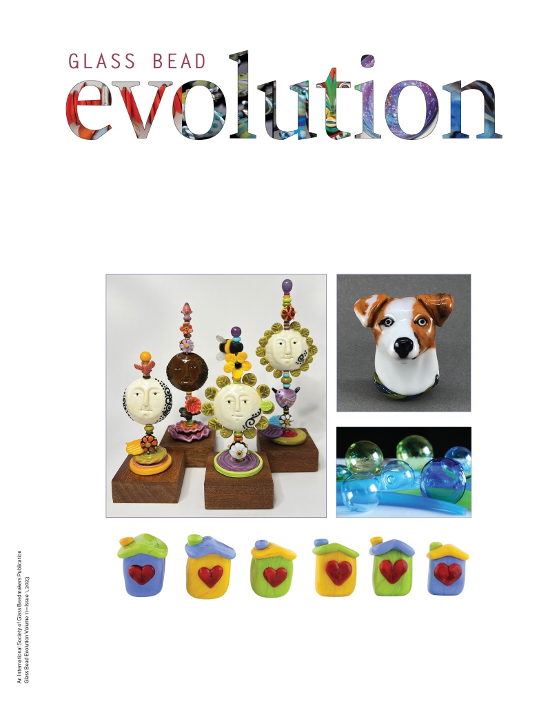 Product Description: Glass Bead Evolution is a magazine created by beadmakers for beadmakers and is inclusive of other mediums.</br></br>Glass Bead Evolution provides its readership robust content that includes insight into artists' private worlds, tours of fascinating venues, tips and techniques for both glass and complementary mediums, a showcase of exquisite work, and reviews of tools, materials, tutorials, and books.</br></br>In this Issue: Volume 11 Issue 1</br></br>Artist Spotlight - Jennifer Millsap </br>From the Road - 12 Days in Thailand </br>Glass Event - Indonesian Glass Art Festival 2022</br>Beads of Courage Artist of the Month - Lisa Hanley</br>Chapter Feature - Fire and Rain 2022 Retreat at Pilchuck</br>Chapter Showcase - All You Need Is Love</br>Tutorial - Dog Head Sculptural Bead Featuring Enzo! by Elise Strauss</br>Tutorial Review - Blowing Beads by Astrid Riedel </br>In Memoriam - Remembering Judy Cory</br>Corporate, Affiliate and Pro listings</br> Glass Bead Evolution Volume 11 Issue 1