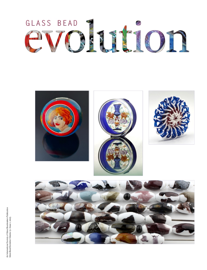 Product Description: Glass Bead Evolution Volume 13 Issue 1</br></br>Glass Bead Evolutionis a magazine created by beadmakers for beadmakers and is inclusive of other mediums.</br></br>Glass Bead Evolutionprovides its readership robust content that includes insight into artists' private worlds, tours of fascinating venues, tips and techniques for both glass and complementary mediums, a showcase of exquisite work, and reviews of tools, materials, tutorials, and books.</br> Glass Bead Evolution Volume 13 Issue 1