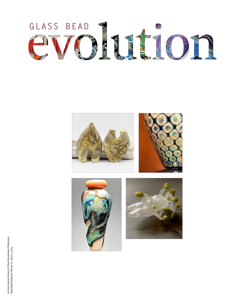 Product Description: Glass Bead Evolution Volume 13 Issue 3</br></br>Glass Bead Evolutionis a magazine created by beadmakers for beadmakers and is inclusive of other mediums.</br></br>Glass Bead Evolutionprovides its readership robust content that includes insight into artists' private worlds, tours of fascinating venues, tips and techniques for both glass and complementary mediums, a showcase of exquisite work, and reviews of tools, materials, tutorials, and books.</br> Glass Bead Evolution Volume 13 Issue 3